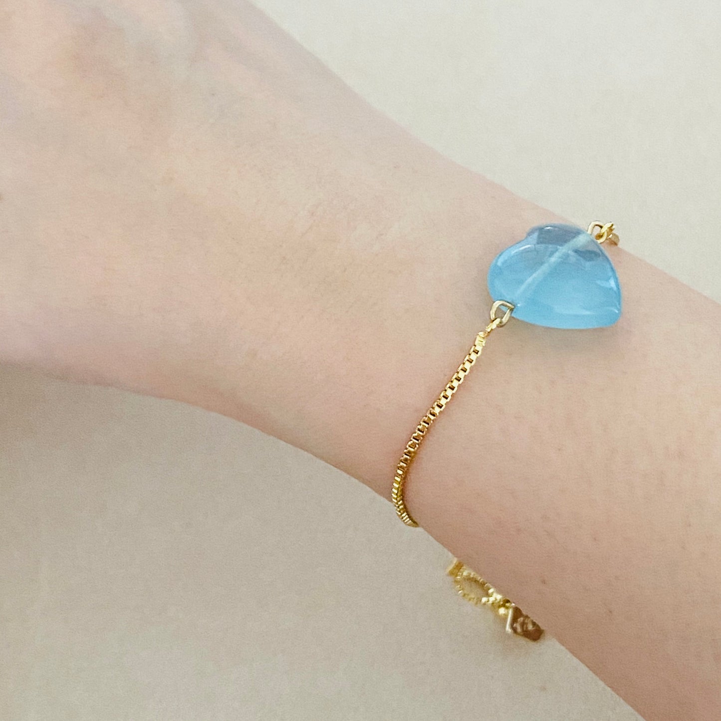 Aquamarine La Forma Heart Bracelet