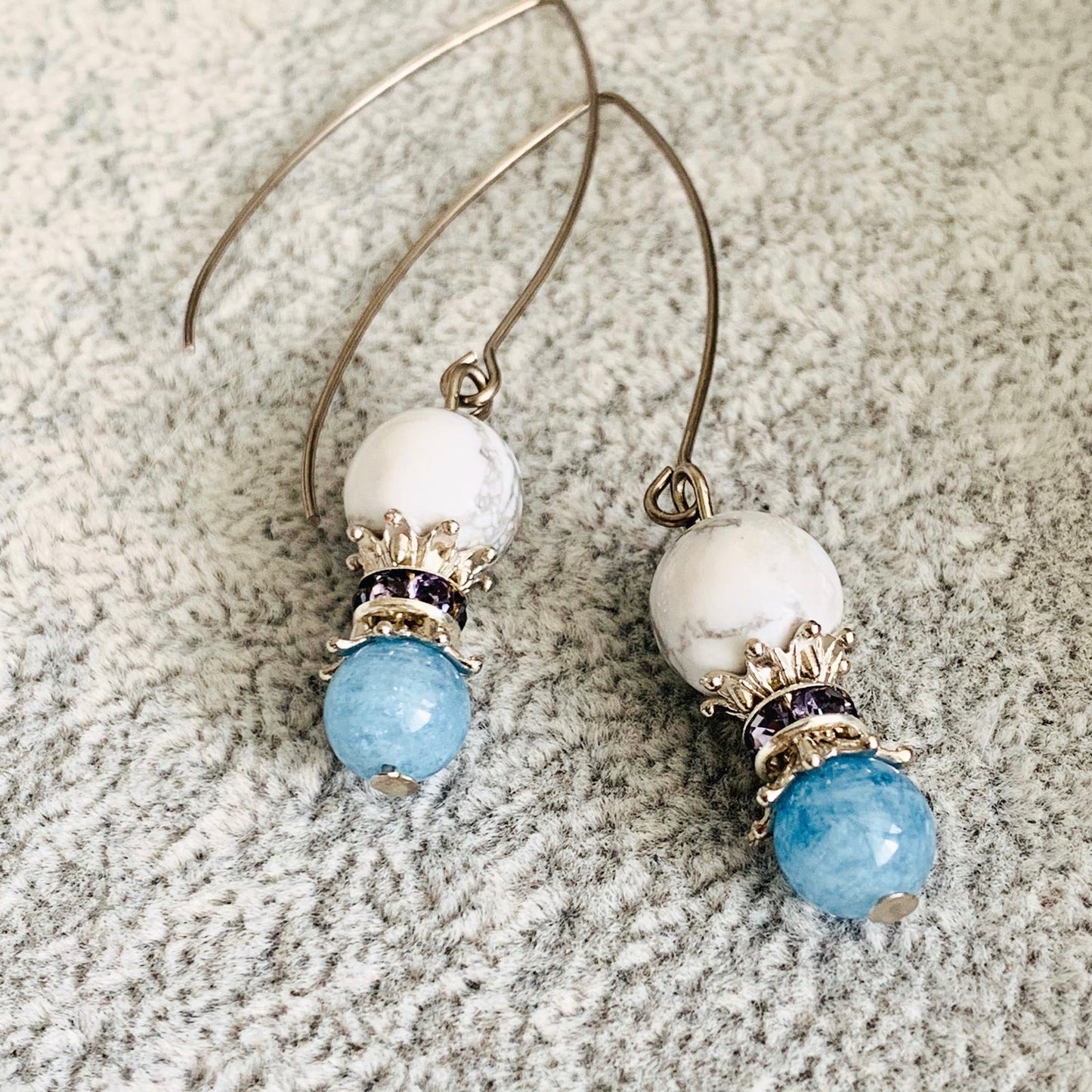 Howlite & Aquamarine Earrings