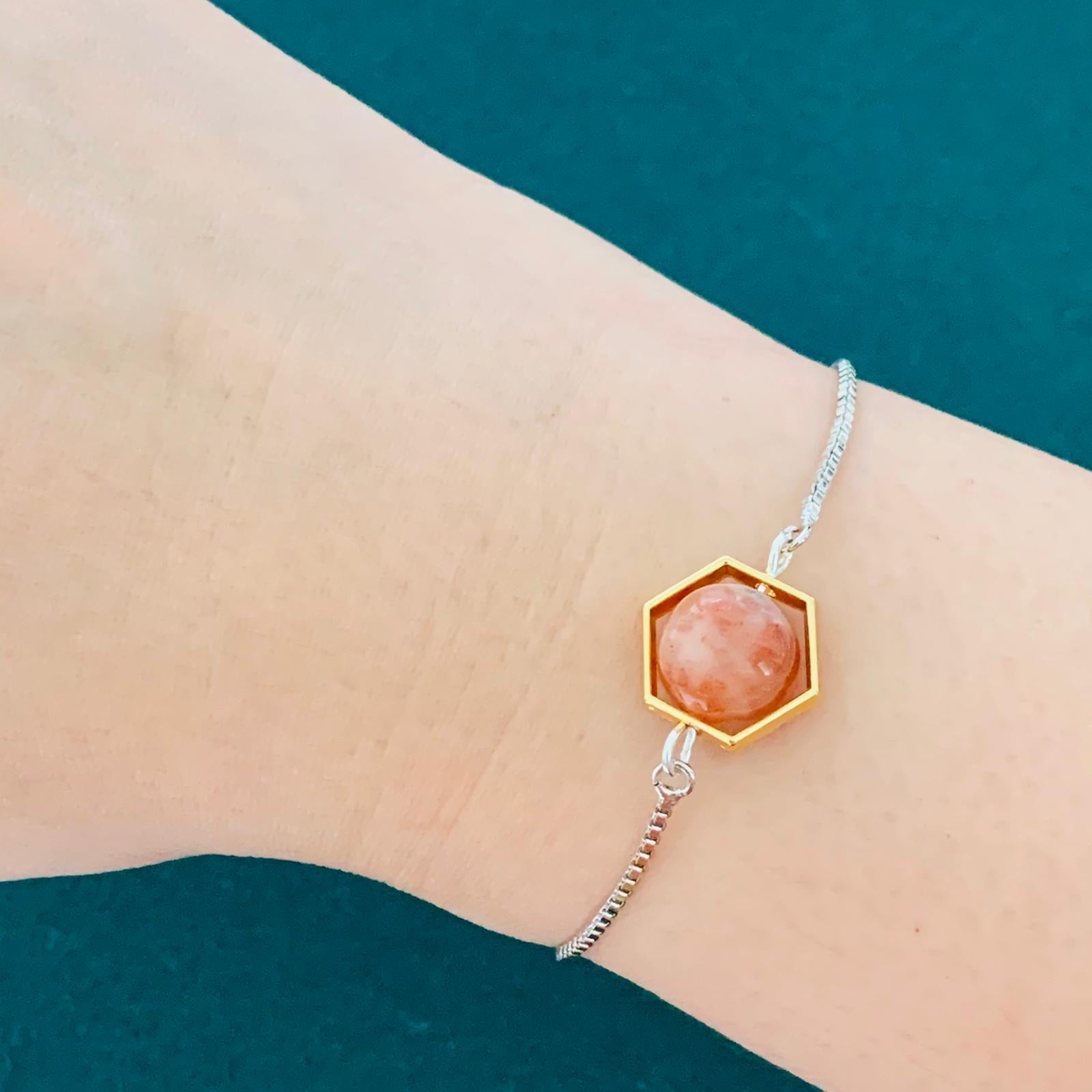 Peach Oregon Sunstone Bracelet – Madelynn Cassin Designs