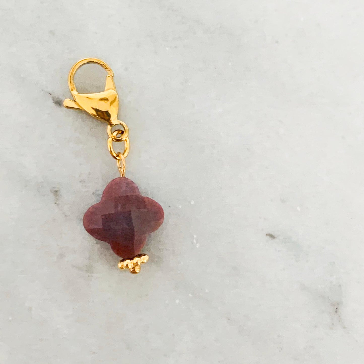 Bloodstone Clover Charm