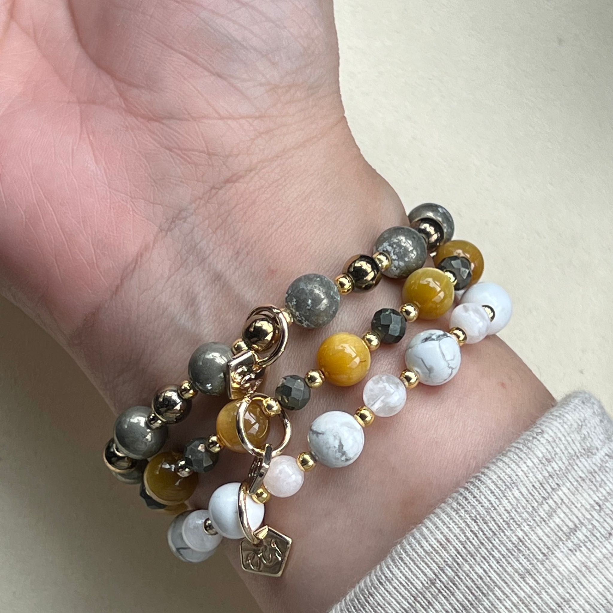 Honey Mockaite and Citrine Quartz set in cheapest a designed Sterling Silver bracelet