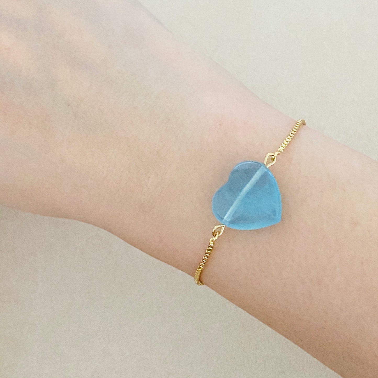 Aquamarine La Forma Heart Bracelet