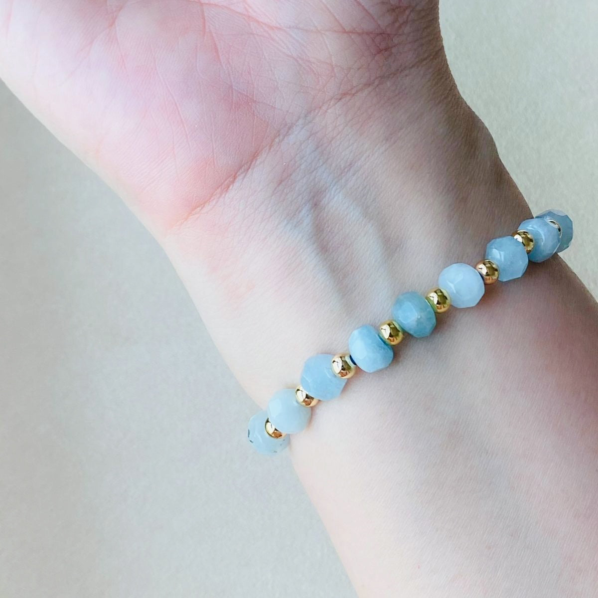 Rhodochrosite & Aquamarine Bracelet
